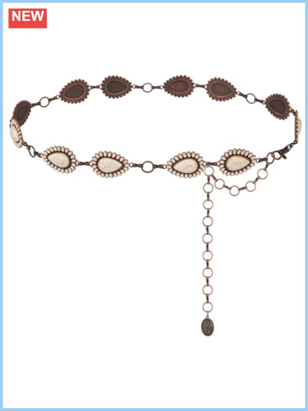 Montana West Turquoise Western Concho Chain Belt Women One Size